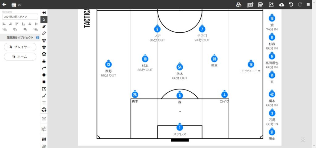 2024.J2第19節.横浜FC戦のスタメン